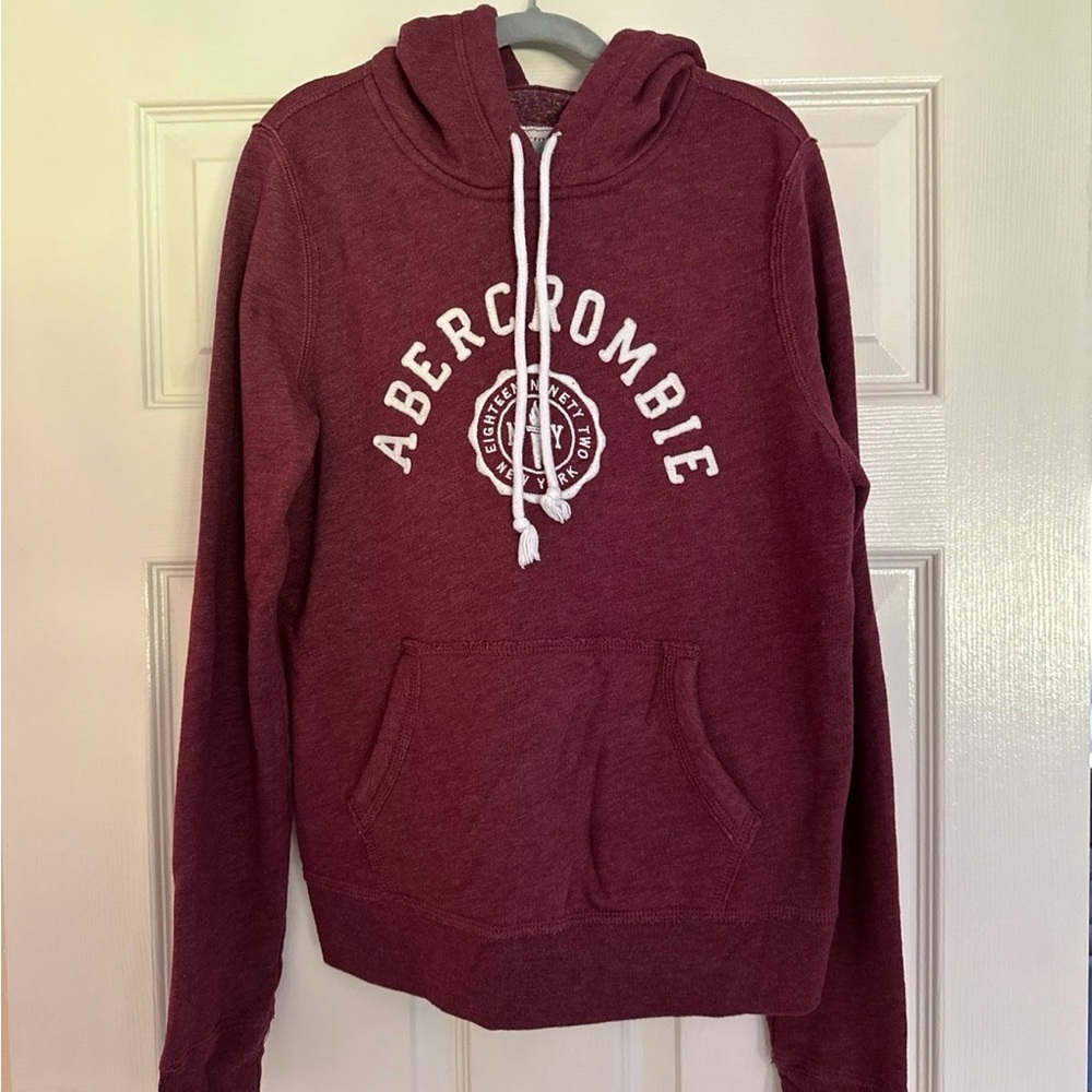 Abercrombie & Fitch Burgundy Hoodie Sweater